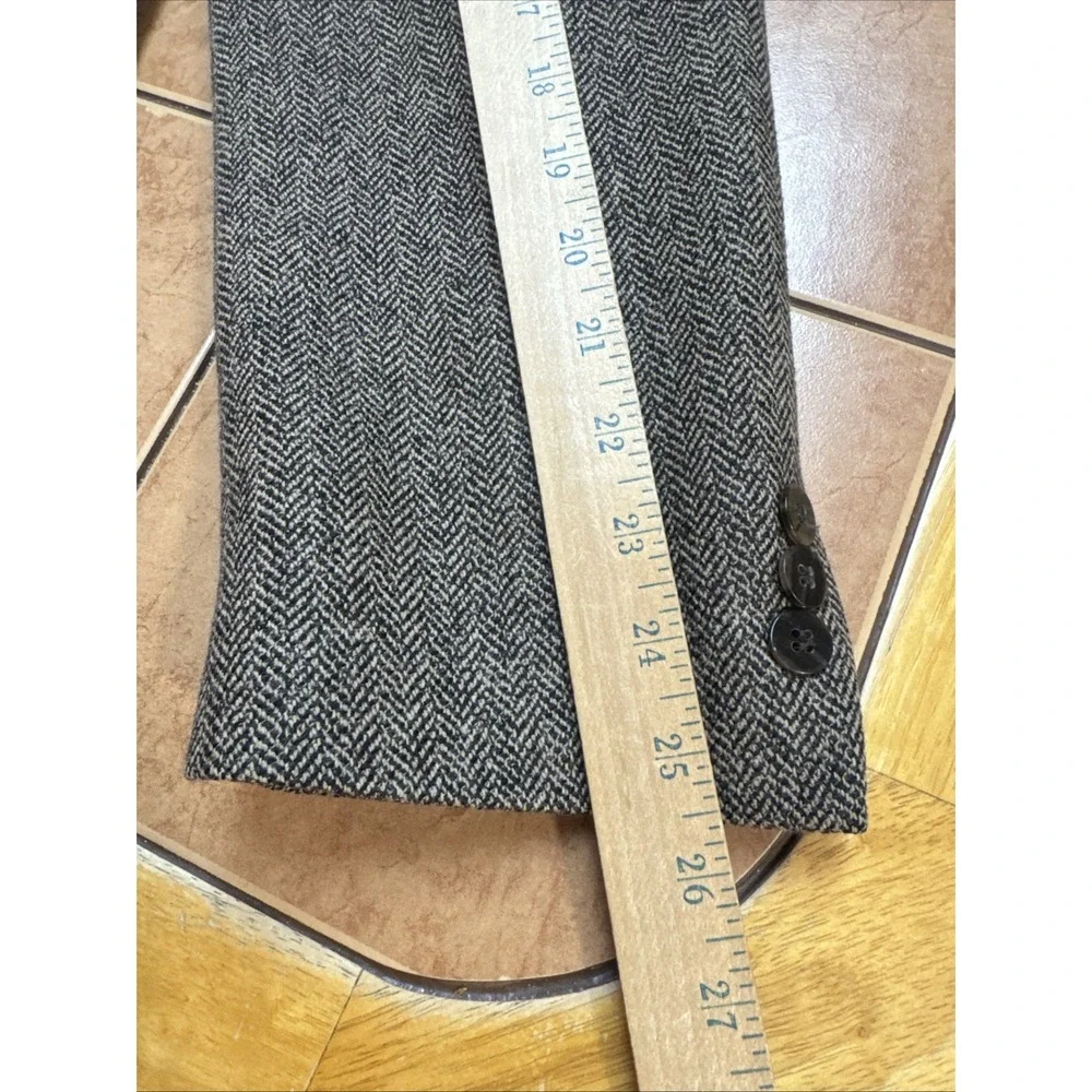 VTG Cricketeer Tweed Blazer Sz 44L Herringbone Wool Cashmere Sport Coat Jacket